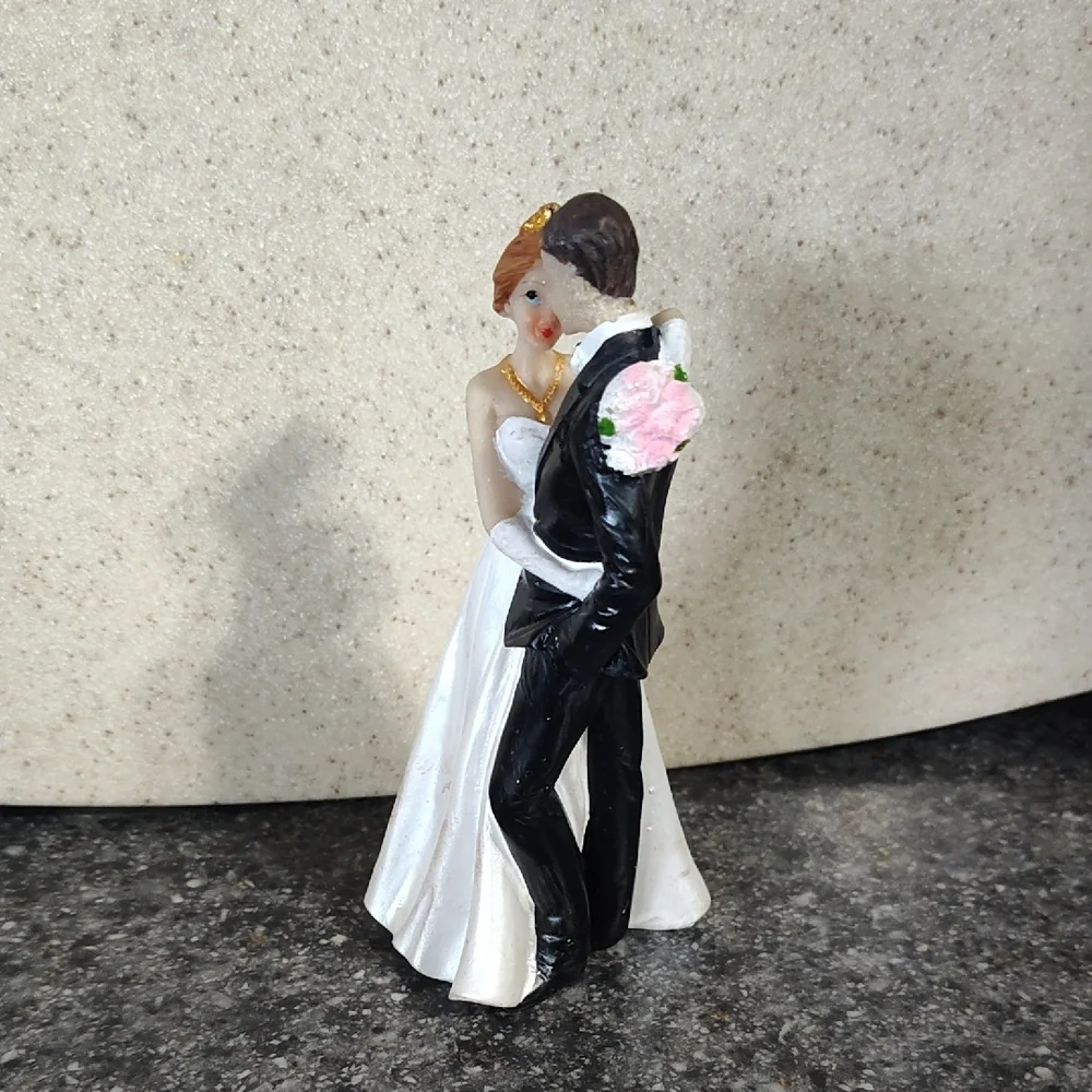 Charming Bride and Groom Cake Topper